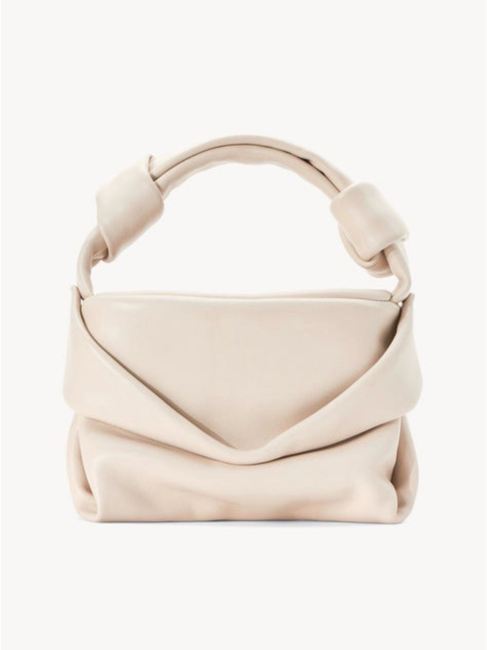 STAUD KISS Bag Cream Lambskin Soft Slouchy Top-Handle Shoulder Bag